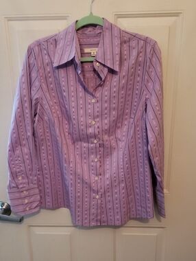Merona Lavender and Black Striped Button-Down Shirt